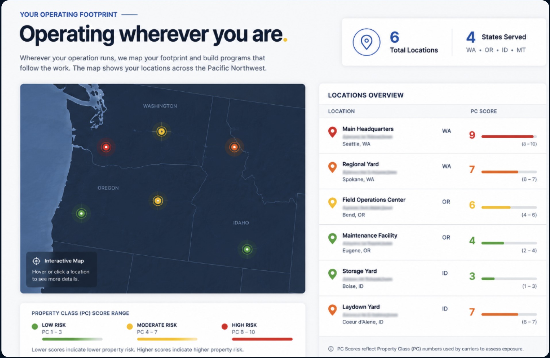 EcoLube operating footprint mapping every facility